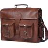 Fatto a mano Affidabile Borsa di Cuoio Laptop Marrone Donna Messenger 18 " Handmade World