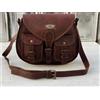 Fatto a mano GVB Borsa A Tracolla Donna Vintage In Pelle Cerata Marrone Gancio 13x10x4in