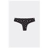 Tezenis Brasiliano Microfibra Stampata Donna Nero