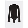 Tezenis Body Manica Lunga Pizzo Floreale Senza Cuciture Donna Nero