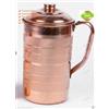 Fatto a mano Brocca acqua da 1 litro con 2 brocche in vetro set combinato in rame per pell...