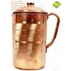 Fatto a mano Brocca in rame fatta a mano 1,5 litri coperchio brocca acqua potabile yoga...