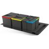 Emuca Contenitori per raccolta differenziata 12l+12l+6l+6l per modulo 90 cm, emuca