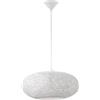 Eglo lampada a sospensione Campilo, 1 fiamma, paralume in filo tessile | e plastica, lampada da tavolo bianca, lampada da soggiorno con attacco E27, Ø 45 cm