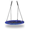 Relaxdays Altalena a Nido Rotonda, Sedia Sospesa da Giardino, capacità Fino 100 kg, HxLxP: 150 x 110 x 110 cm, Blu Scuro