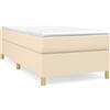 vidaXL Struttura letto a molle insacchettate crema 80x200 cm tessuto