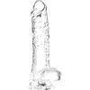 SuperLove Jelly Dildo with Balls 17cm Clear