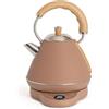 CREATE/KETTLE RETRO PRO/Bollitore elettrico da 1 L con controllo della temperatura moka/Sistema di autospegnimento, ebollizione rapida, base antiscivolo, pannello trasparente, 1200W