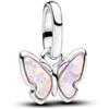 PANDORA Mini ciondolo a farfalla blu placcato oro 14 carati, imitazione lapislazzuli e effetto sole, compatibile con Moments ME - 793825C01