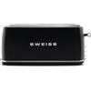 SWEISS Tostapane SWEISS GRV9 vintage, fette extra-large 38mm, 2 fessure, 6 livelli di potenza, funzione scongelamento, tostatura rapida e uniforme, facile da pulire, cassetto raccogli briciole, 1500W, nero