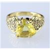 Naturale 8.67 KT Giallo Zaffiro Cubico Gemma Certificato Uomo Anello di Design