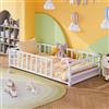 VECOCHO Montessori - Lettino per bambini, 90 x 200 cm, con protezione | Letto da pavimento, 90 x 200 cm, portata fino a 200 kg, letto per bambini e bambine, facile da montare e stabile