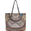 Gattinoni Borsa donna a spalla Planetarium Shopping Bag M Marrone Taupe Shopper Wild Watercolor con zip Borsa media