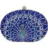 CORIOS Pochette da Pavone Donna Borsetta da Sera con Strass Pochette Piccolo con Catena Elegante Borsa a Spalla Gorgeous Borsa a Tracolla Borse Messenger per Cocktail Cerimonia Festa Ballo Blu