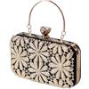 CORIOS Borsetta da Sera da Donna Strass Fiore Clutch Paillettes Borsa a Mano Pochette Piccolo con Catena Elegante Borsa a Spalla Borsa a Tracolla per Cocktail Festa Ballo Cerimonia Nero
