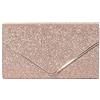 CORIOS Pochette Donna Clutch Bag con Paillettes Borsetta da Sera Pochette Piccolo con Catena Borsa Sposa Bling Borsa a Tracolla Elegante Borsa a Spalla per Cerimonia Festa Ballo Cocktail Champagne