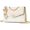 CORIOS Elegante Borsa a Tracolla da Donna PU Pelle Borsa a Mano Borsa a Spalla con Paillettes Capacità Media Borse Messenger Moda Borsa Ascellare Borse Tote per Lavoro Shopping Viaggio Beige