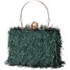 CORIOS Borsetta da Sera con Nappina Donna Strass Clutch Pochette Piccolo con Catena Borsa Scintillante Elegante Borsa a Tracolla Borsa Sposa Perle Borsa a Spalla per Cocktail Festa Party Verde Scuro