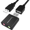 SABRENT Scheda audio USB cuffie e microfono per MAC e Windows, Adattatore audio presa USB, Plug & Play, Nessun driver necessario [Alluminio Nero] (AU-EMCB)