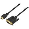 AISENS A117 - 0090 - Cavo DVI a HDMI 1.8 m per Schermo o TV Full HD, Colore: Nero