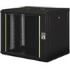 DIGITUS Armadio di rete - Rack da 19 pollici - 9U - 600 mm x 450 mm (LxP) - Profondità utile 370 mm - Montaggio a parete - Portata 100 kg - Porta in vetro di sicurezza - IP20 - Serie Unique - Nero