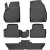 WALSER Tappetini in gomma per auto XTR su misura compatibile con Opel Zafira Tourer C (P12), 7 posti, 10/2011-2019, Tappetini auto antiscivolo