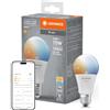 LEDVANCE Lampada LED SMART+ WIFI, smerigliata, 9,5W, 1055lm, forma classica a goccia con attacco E27, luce bianca regolabile, dimmerabile, app o controllo vocale, durata fino a 20.000 ore
