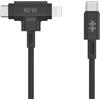 HYPER HyperJuice Cavo USB USB 2.0 1,5 m USB C USB C/Lightning Nero