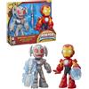 Marvel Iron Man e i suoi fantastici amici: set di action figure "Iron Man & Ultron Duello", supereroi, giocattoli per bambini, dai 3 anni in su