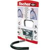 Fischer Gancio Porta-Bicicletta FH con Protezione in Gomma, Include Morsetto, Fissaggio S 8, 1 x Vite, 78005, Lunghezza 90 mm