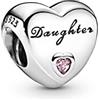 PANDORA - Charm cuore con nome dei membri della famiglia (in lingua inglese)