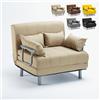 Produce Shop Divano Poltrona Letto Piazza e Mezza Pieghevole Tessuto Deborah Twin - Beige
