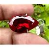 Gravitygems Naturale Rosso Rubino Loose Gemma 25 KT Taglio a Pera 925 Solid Pendente Argento