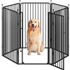 Yaheetech Recinto Cani da Interno ed Esterno 6 Pannelli 100 cm Nero | Box Kennel Cancelletto, Pieghevole Portatile, Cuccioli Gatti Conigli Animali Domestici, Giardino Casa, Salvaspazio