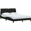 vidaXL Struttura letto senza materasso nero 140x190 cm tessuto