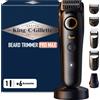 Braun King C Gillette Barttrimmer PRO MAX, taglia barba senza fili con 40 impostazioni di lunghezza e funzione di blocco dello stile - Include 1 spazzola per la pulizia, 4 testine pettine intercambiabili e 1 cavo di ricarica - Nero