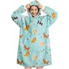 Queenshin Felpa Coperta con Cappuccio e Maniche Donna Uomo Oversize Hoodie | Verde Coperta Portatile Super Morbida Calda Comoda Invernale Regalo Compleanno Natale per Adulti Adolescentee Divano e Casa