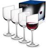Villeroy & Boch Newmoon Servizio Calice da Vino, Bicchieri Eleganti e Contemporanea per Uso Quotidiano, Cristallo, Lavabili In Lavastoviglie, Trasparente, 4 Pezzi