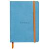 RHODIA 117307C - taccuino morbido TURCHESE - A6 10,5 x 14,8 cm - a righe - 144 pag. - Carta Clairefontaine Avorio 90g/m² - segnalibro, chiusura con elastico - COPERTINA Simil Cuoio