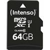 Intenso Premium Scheda di Memoria microSDXC da 64 GB Class 10 UHS-I (con Adattatore SD), Nero