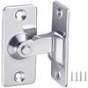 REMMUSSS Chiavistello, Chiusura per Serratura a 90 Gradi, Chiavistello per Porta in Legno, Gancio per Finestra con Viti di Montaggio per Porta Fienile, Armadio, Finestra, Argento