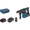 Bosch Professional 18V System Martello perfor.a batt. GBH 18 V-26 F (incl. 2 batt. 5.0Ah, caricab. rap. GAL 1880 CV, asta prof. 210mm, panno, impugn.suppl., mandr.autoserrante, L-BOXX)