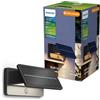 Philips Lighting Tavenlor Applique solare, Nero | Luce bianca calda 2700 K, Doppia luminosità, Funzion. crepuscolare, 400 lm, 3,6 W, Per esterni (IP44), Nero, 171 x 97 x 90 mm