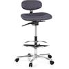 HJH Office 608320 Sedia da Ufficio alta WORK MF Tessuto, Sgabello Girevole, con Poggiapiedi e Rotelle, Regolabile in Altezza, Antracite