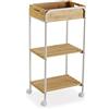 VERSA Minden Mobile Bagno, Mobiletto Bagno Salvaspazio, Mobiletti, Scaffale da Bagno con 2 Ripiani, Misure (A x L x l) 81 x 40 x 29,5 cm, Legno, Colore Marrone e Bianco