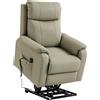 HOMCOM Poltrona Elettrica Alzapersona Reclinabile 170° in Pelle Finta Traspirante con 2 Motori, Telecomando, 4 Ruote, Freno, Poggiapiedi, Tasche Laterali, Crema | Aosom Italy