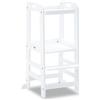 hauck Torre Apprendimento in Legno 1 Anno a 40 kg, Learn N Explore White | Pedana regolabile in 3 altezze da 45 a 33 cm, torretta Montessori in faggio con protezione anticaduta, portata fino a 40 kg