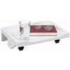 Relaxdays Comodino a morsetto in bambù, H x L x P: 9 x 36 x 25,5 cm, bianco | portabicchiere, ripiano per letto