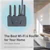 StarTech Router WiFi-6 - GL-AX1800 Flint - Dual-band - 5 porte Gigabit Ethernet - Supporto OpenVPN e WireGuard - 4 antenne esterne - Spina di tipo EU/UK