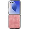 COQUE Custodia per Samsung Galaxy Z Flip 7, Cover sottile con motivo in pelle retrò per Samsung Galaxy Z Flip 7-Rosa